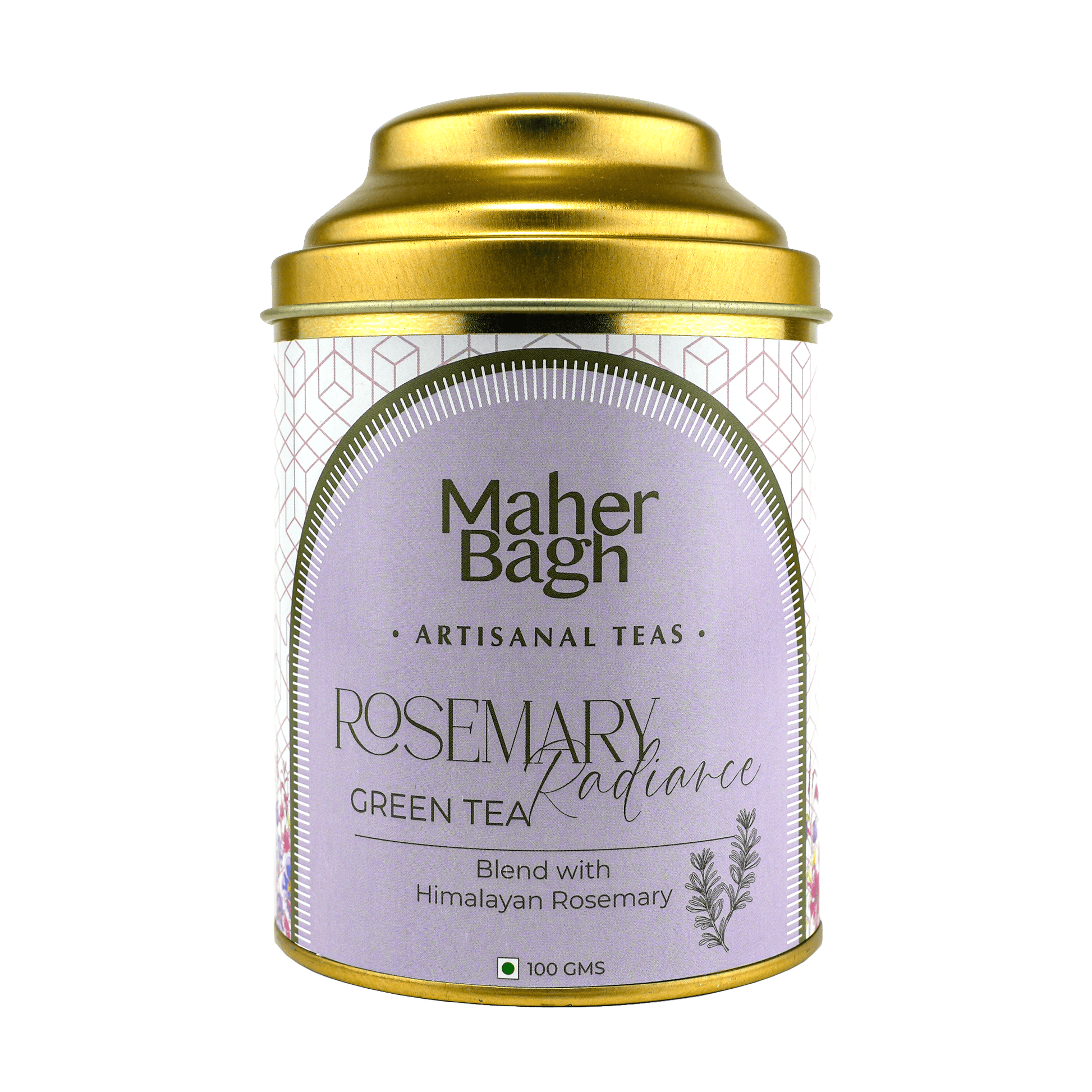www.maherbagh.com 100g Caddy Rosemary Radiance Green Tea