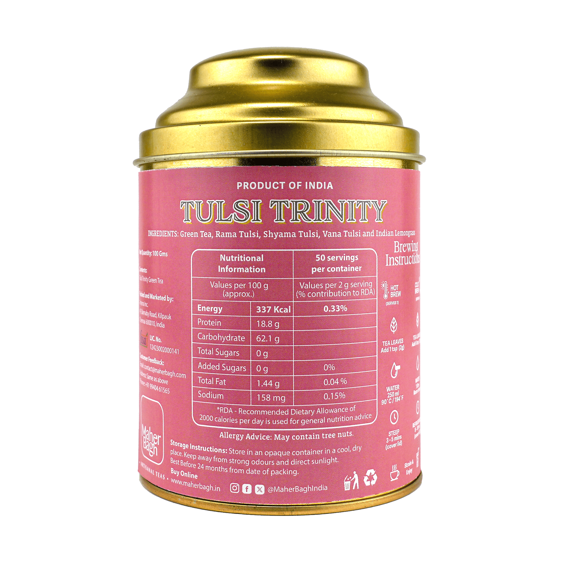 www.maherbagh.com Tulsi Trinity Green Tea